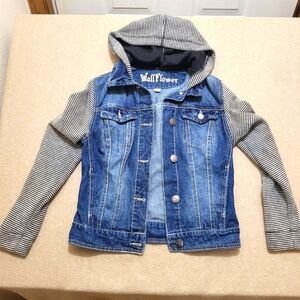 Y2K 2000s WallFlower Denim Jacket Junior size S Blue Long‎ Sleeve Preppy Retro.